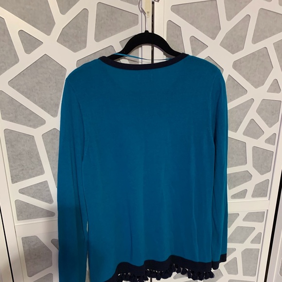 Crown & Ivy Turquoise Blue Sweater PXL - Picture 3 of 3